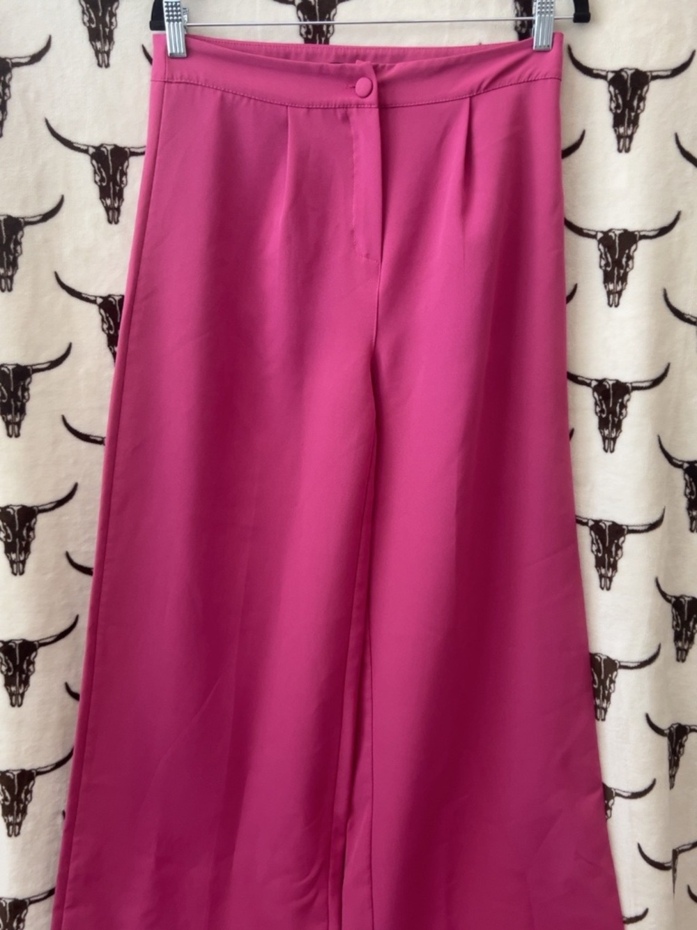 Boohoo Hot Pink Fuchsia Wide Leg High Rise Pants US 8